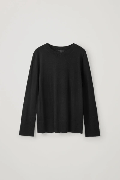 Cos Crew-neck Merino Jumper In Black