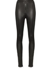 OFF-WHITE HIGH-WAISTED LEATHER LEGGINGS