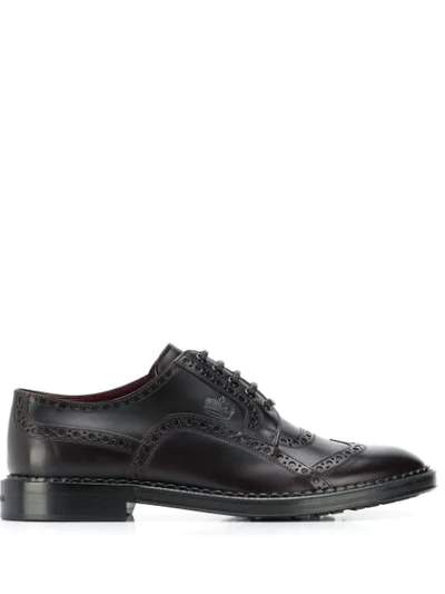 Dolce & Gabbana Brushed Calfskin Lace-ups In Black