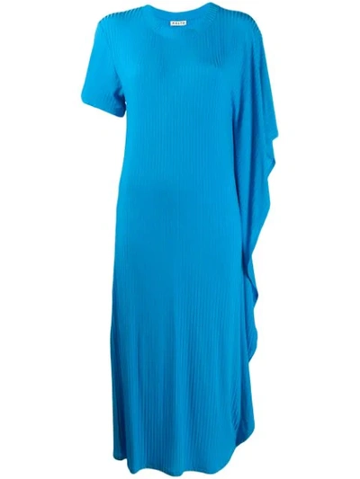 Aalto 不对称弹力针织连衣裙 - 蓝色 In Blue