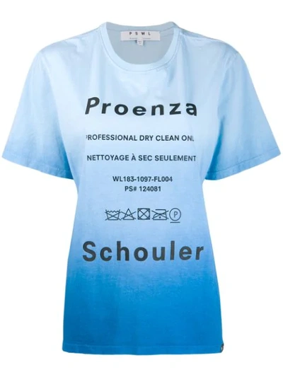 Proenza Schouler Pswl Diamond Tie Dye Short Sleeve T-shirt In Blue