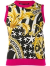 VERSACE VERSACE MIXED-PRINT VEST - 黑色