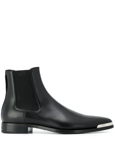 Givenchy Logo Plaque Ankle Boots In Black