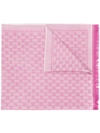 Gucci Wool Gg Jacquard Scarf In White