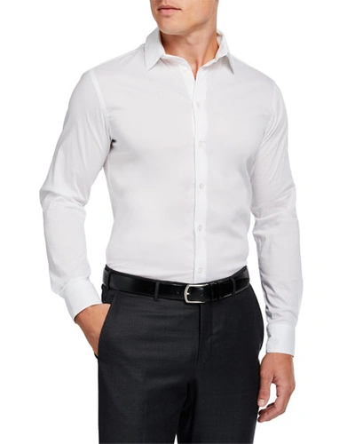 Giorgio Armani White Slim-fit Stretch Cotton-blend Shirt