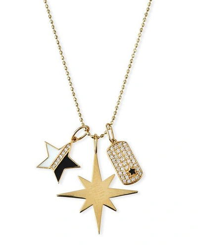 Sydney Evan 14k Enamel & Diamond Star Charm Necklace In Gold