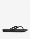 HAVAIANAS HAVAIANAS WOMENS BLACK LOGO-EMBOSSED RUBBER FLIP-FLOPS,26459151