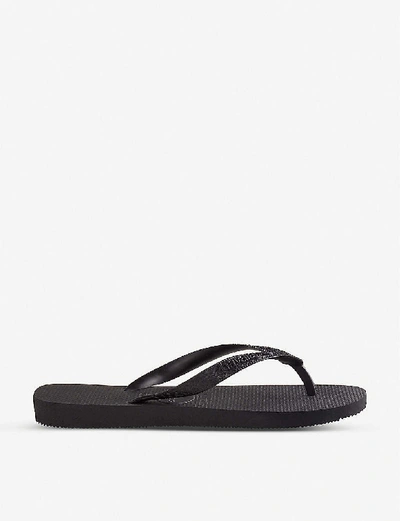 Havaianas Womens Black Top Rubber Flip-flops