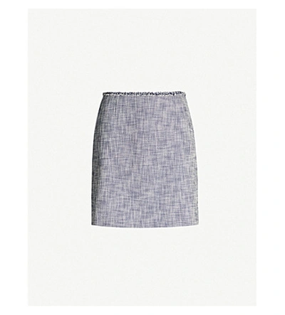 Claudie Pierlot Cotton-blend Mini Skirt In Chambray Fonce   Shirtin
