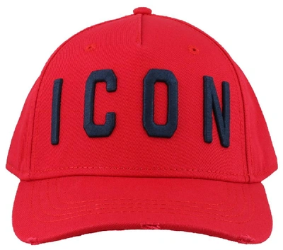 Dsquared2 Icon Baseball Cap In Red