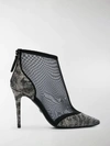 ROBERTO CAVALLI SHEER POINTED ANKLE BOOTS,JQS710PC28614175035