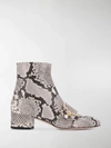 Bally Ankle Boot 'maggye' In Snake Look Grey/multi In Grey