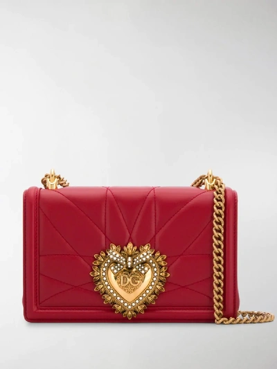 Dolce & Gabbana Devotion Medium Quilted Crossbody Bag In Red