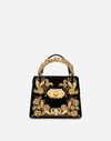 DOLCE & GABBANA MEDIUM VELVET WELCOME BAG WITH BAROQUE EMBROIDERY