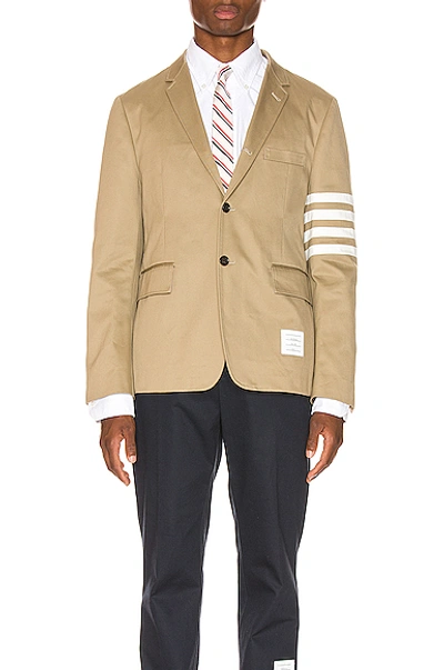 Thom Browne Single-breasted Slim-fit Cotton-twill Blazer In Neutrals