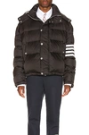 THOM BROWNE THOM BROWNE DOWNFILLED OVERSIZED BOMBER JACKET IN BLACK,TMBX-MO167