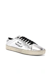 Saint Laurent Silver Used-look Court Classic Sl/06 Sneakers In Silver & Black