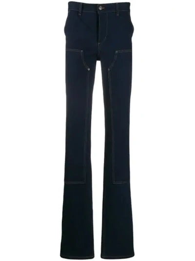 Balenciaga Fitted Patch Jeans - Blue