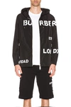 BURBERRY BURBERRY EVERTON PRINTED JACKET IN ABSTRACT,BLACKW.,BURF-MK18