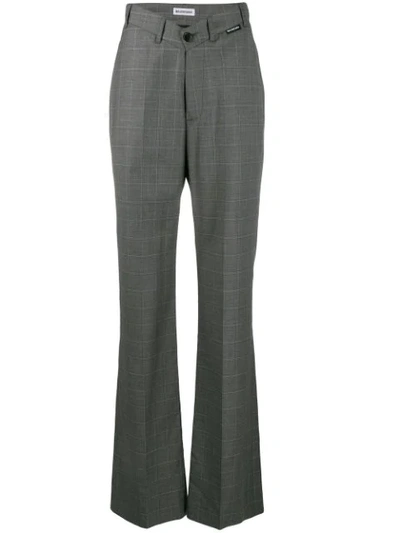 Balenciaga Grey Women's V-neck Check Trousers