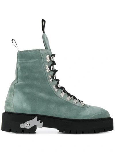 Off-white Lace-up Hiking Boots In 4100 Light Green No