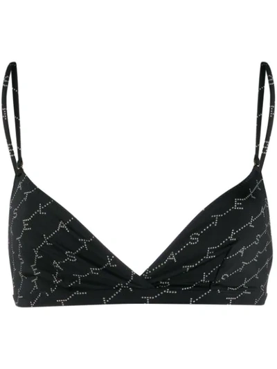 Stella Mccartney Monogram Bikini Top In Black