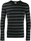 SAINT LAURENT STRIPED GLITTER KNITTED TOP