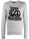 LOVE MOSCHINO LOGO INTARSIA JUMPER