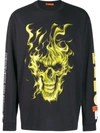 HERON PRESTON FIRE SKULL SWEATSHIRT