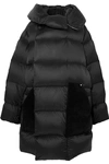 RICK OWENS SISY OVERSIZED QUILTED SHELL AND SUEDE DOWN COAT