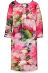 ADAM LIPPES FLORAL-PRINT WASHED-CREPE MINI DRESS