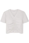 ALEXANDER WANG T CROPPED RUCHED COTTON-JERSEY T-SHIRT