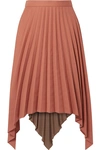 ACNE STUDIOS ISLIE ASYMMETRIC PLEATED WOVEN MIDI SKIRT