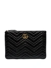 GUCCI BLACK QUILTED LEATHER CLUTCH BAG,525541 0OLET SS19