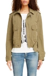 SAINT LAURENT COTTON BLEND GABARDINE AVIATOR JACKET,578218Y153W