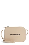 Balenciaga Extra Small Everyday Calfskin Camera Bag In Light Beige/ Black