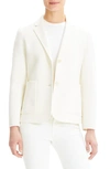 Theory Shrunken Wool & Cashmere Blazer In Ivory