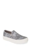 Steve Madden Gills Platform Slip-on Sneaker In Grey Metallic