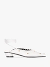 Reike Nen Sue 30mm Studded Ankle-tie Mules In White