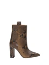 PARIS TEXAS PYTHON PRINTED LEATHER ANKLE BOOTS,10996783