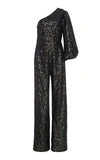 SALONI LILY ONE-SHOULDER SEQUINED STRETCH-CREPE JUMPSUIT,751725