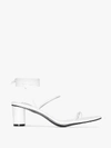 REIKE NEN REIKE NEN WHITE ODD PAIR 60 WRAP LEATHER SANDALS,RK3SH00413800929