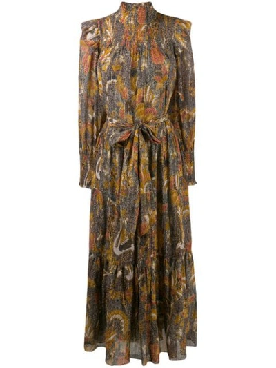 Ulla Johnson Constantine Printed Cotton-silk Maxi Dress In Brown