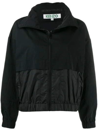 Kenzo Hooded Printed Shell Jacket In Black