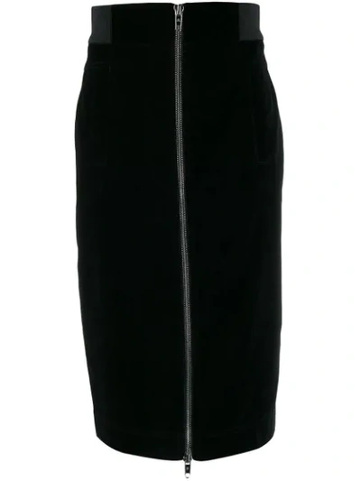 Marc Jacobs Zip Front Pencil Skirt In Black