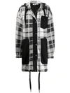 MCQ BY ALEXANDER MCQUEEN PLAID HOODED COAT