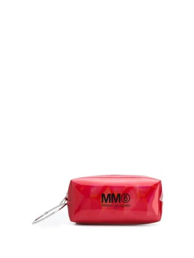 Mm6 Maison Margiela Clutch With Logo And Ring In Red