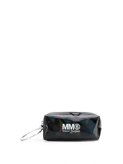 Mm6 Maison Margiela Zipped Logo Clutch In Black