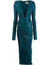 ALEXANDRE VAUTHIER LONG-SLEEVE FITTED MAXI DRESS