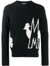 MONCLER ROOSTER INTARSIA LOGO SWEATER